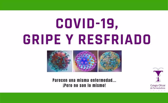Campaña del Colegio de Farmacéuticos de Toledo sobre la gripe y el Covid.