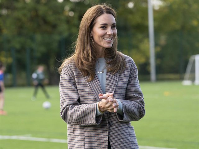 Catherine, Duchess of Cambridge visits students at the University of Derby to hear how the pandemic has impacted university life and what national measures have been put in place to support student mental health