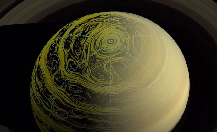 Nuevo modelo 3D para explicar la megatormenta hexagonal en Saturno