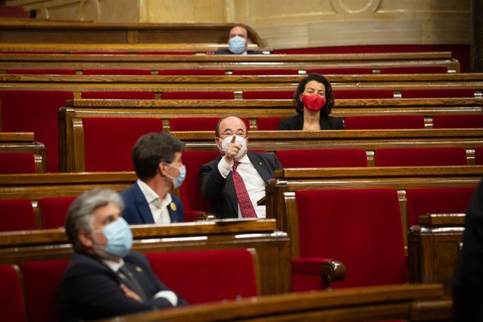 El líder del PSC, Miquel Iceta, intervé en el ple del Parlament. Barcelona, Catalunya, (Espanya), 9 de setembre del 2020. 
