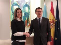 Foto de archivo de la alcaldesa de Lugo, Lara Méndez, con el presidente de la Xunta, Alberto Núñez Feijóo.