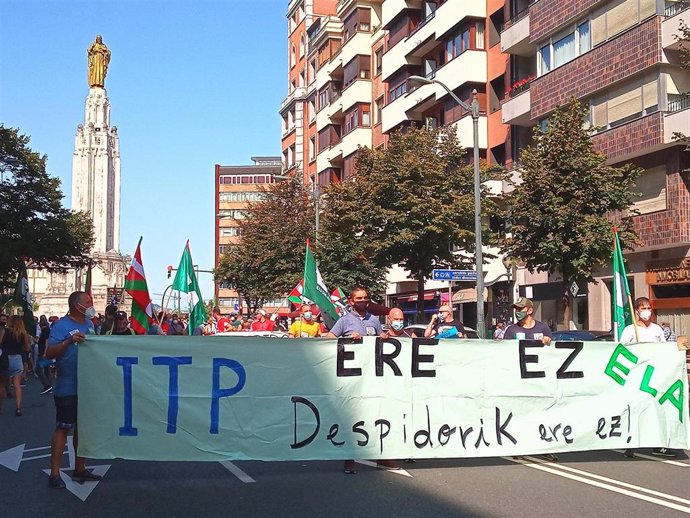 Manifestación de trabajadores de ITP por Bilbao