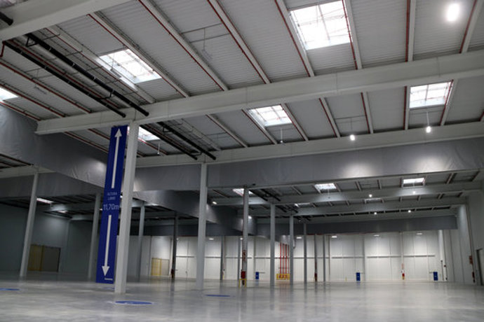 Pla general de l'interior de la nova nau per a usos logístics que GLP comercialitza al polígon industrial de Valls. Imatge del 7 d'octubre del 2020. (Horitzontal)