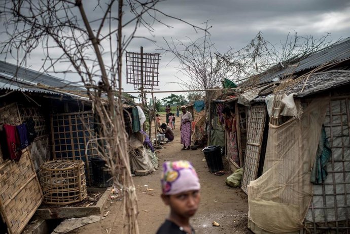 Campo de desplazados en Sittwe, Birmania