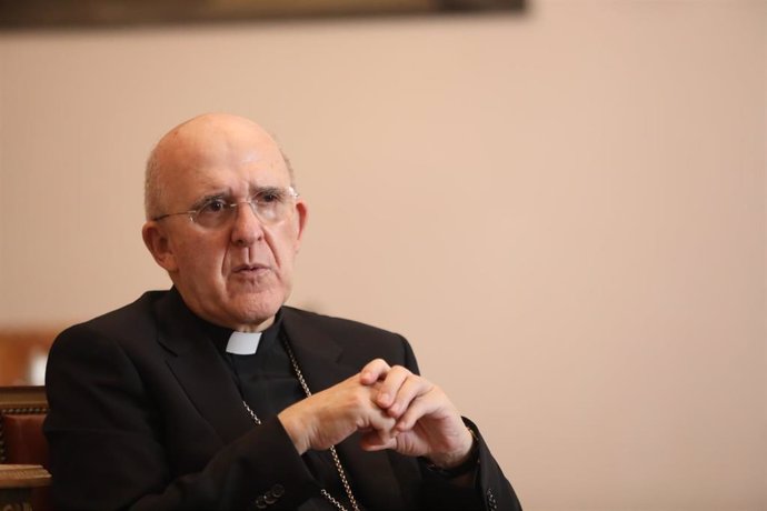 Retratos del arzobispo de Madrid, Carlos Osoro, durante una entrevista para Europa Press en la sede del Arzobispado, en Madrid (España), a 11 de septiembre de 2020.