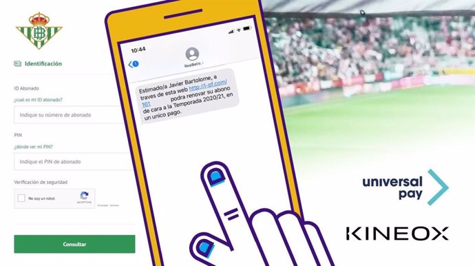 Solución de pago digital de abonos del Real Betis Balompié por Kíneox-UniversalPay