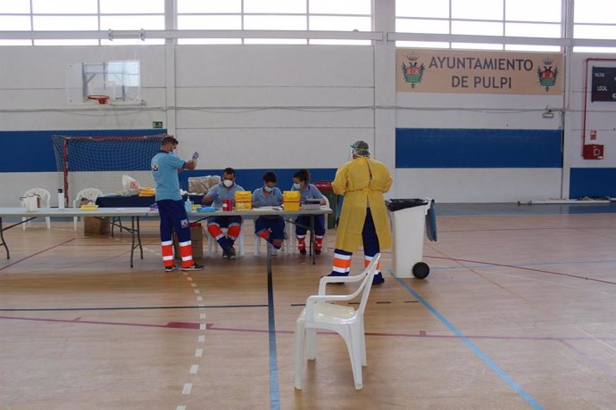 Test de covid-19 en el Pabellón de Pulpí (Almería)