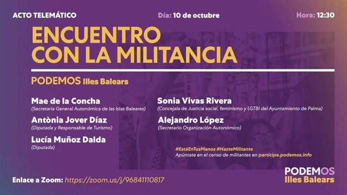 Encuentro online de Podemos Baleares.