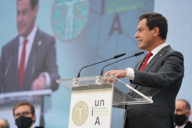Moreno, en el acto de apertura del curso de la Universidad Internacional de Andalucía (UNIA) en La Rábida