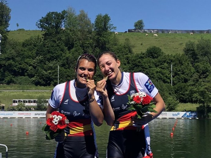 Virginia Díaz y Aina Cid, campeonas de Europa de remo.