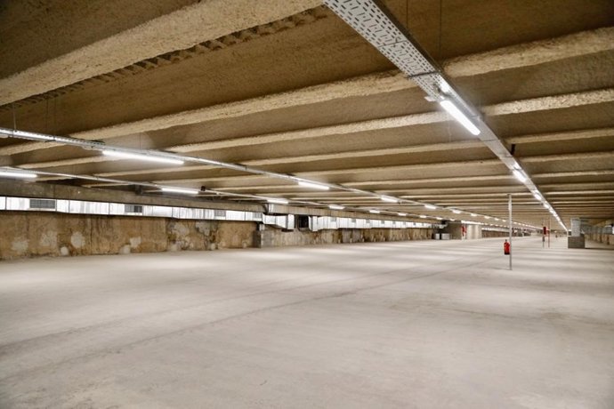 Una de las plantas del aparcamiento subterráneo de la estación de FGC Sabadell Nord