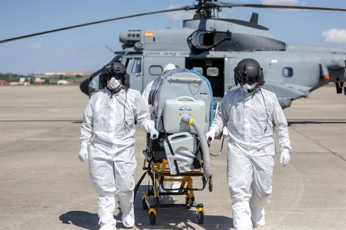 Militares en una simulación de la Operación Balmis