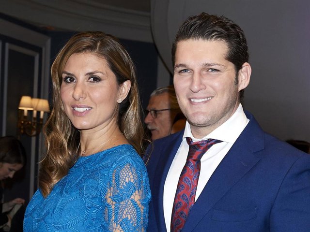 Singer Manu Tenorio and wife Silvia Casas attend a charity dinner by Querer Foundation at the Villamagna Hotel on November 7, 2018 in Madrid, Spain.