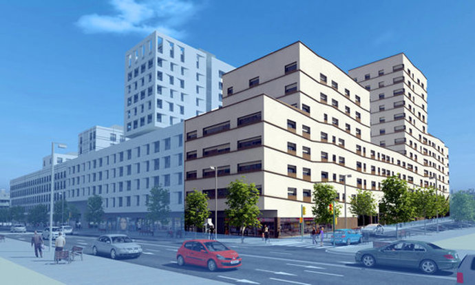 Imatge virtual dels 152 pisos per a gent gran a les antigues Casernes de Sant Andreu (Horitzontal).