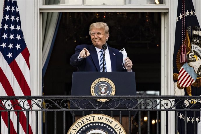 El presidente de Estados Unidos, Donald Trump, durante un acto de campaña en la Casa Blanca