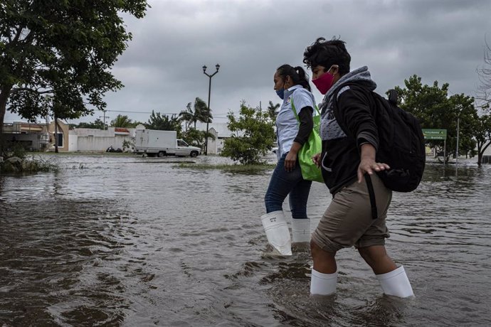 Inundación causada por el huracán 'Delta' en México