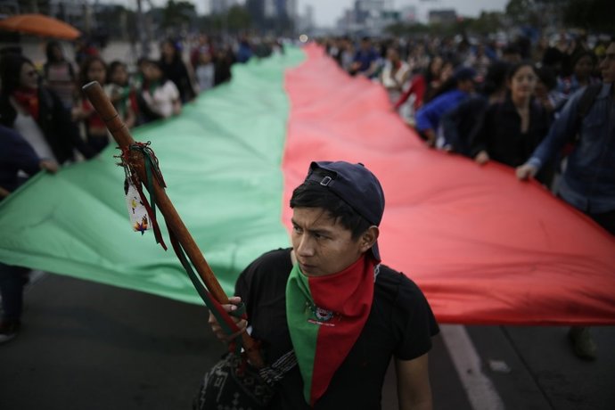 Minga indígena en Colombia