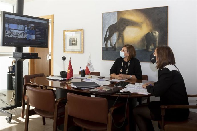 La consejera de Presidencia, Interior, Justicia y Acción Exterior, Paula Fernández, interviene en el pleno del Comité de las Regiones de Europa
