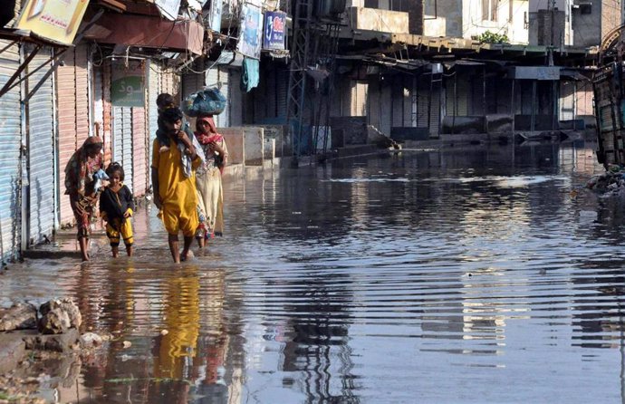 Inundación en Hyderabad, Pakistán