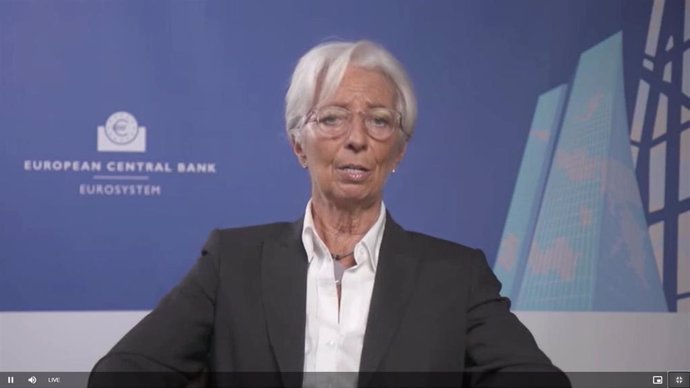 La presidenta del BCE, Christine Lagarde, en IMF anual meeting