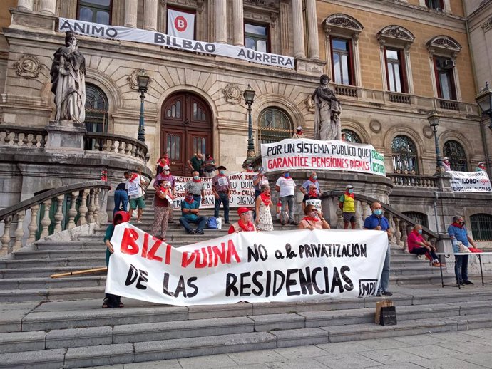 Concentración de pensionistas en Bilbao (archivo)