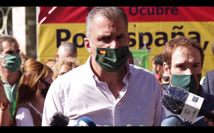 Ortega Smith en declaraciones en Sevilla