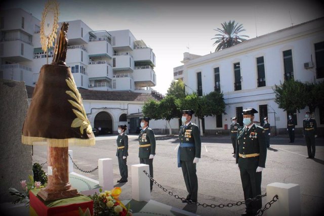 Imagen del acto celebrado este lunes en la Comandancia de la Guardia Civil de Córdoba sobre la festividad del Pilar.