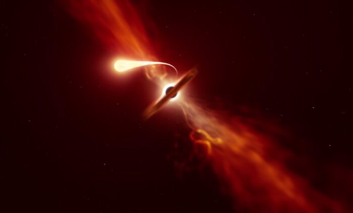 Agujero negro captado en detalle succionando una estrella cercana  