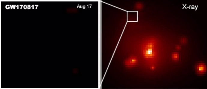 Rayos X persisten mil días después de una colisión de esfrellas de neutrones