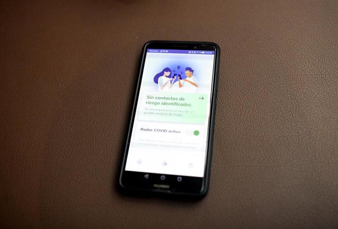 Imagen de archivo de la app de rastreo Radar Covid. 