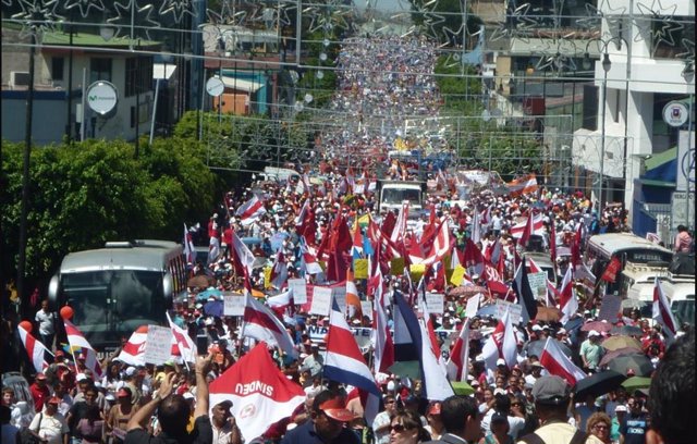 Imagen de archivo de protestas en Costa Rica.