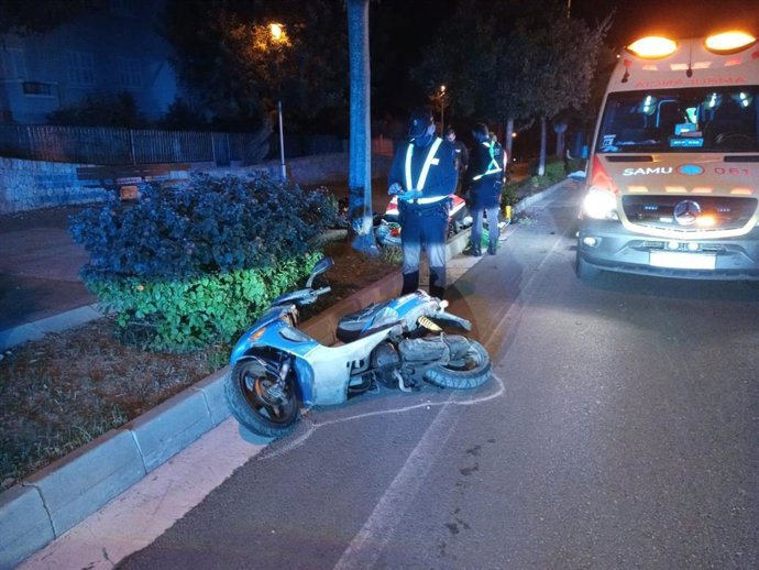 El ciclomotor accidentado esta noche en Calvi.