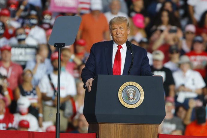 El president dels Estats Units, Donald Trump, durant un míting electoral a Florida, Miami.