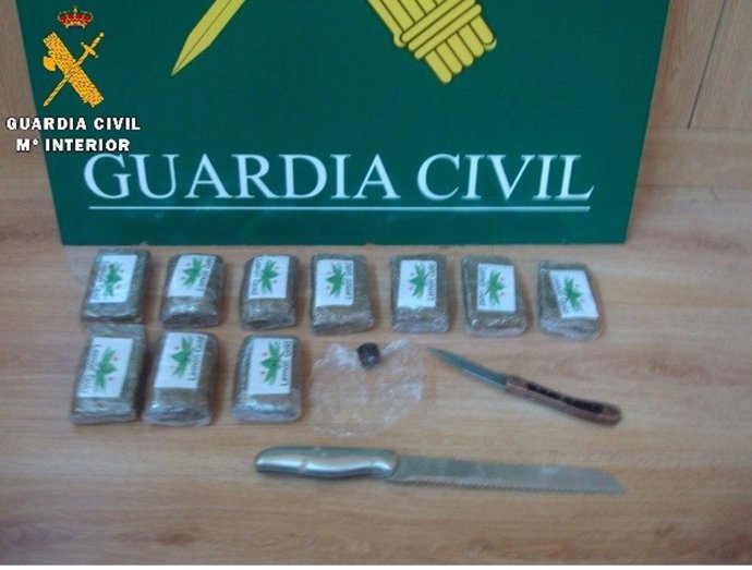 Imagen de la droga aprehendida.