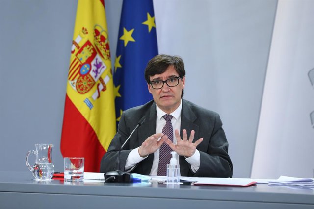 El ministre de Sanitat, Salvador Illa, compareix després del Consell de Ministres extraordinari per decretar l'estat d'alarma. Madrid (Espanya), 9 d'octubre del 2020.