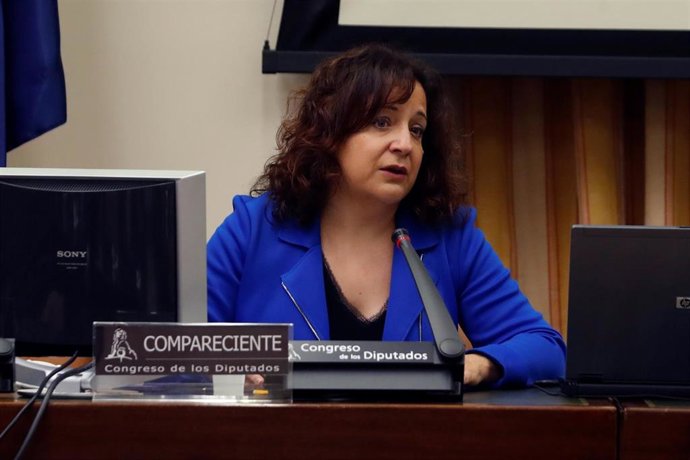 La eurodiputada Iratxe García Pérez durante su comparecencia en la reunión del Grupo de Trabajo Unión Europea de la Comisión para la Reconstrucción Social y Económica celebrada en el Congreso de los Diputados en Madrid este lunes, en Madrid (España), a 