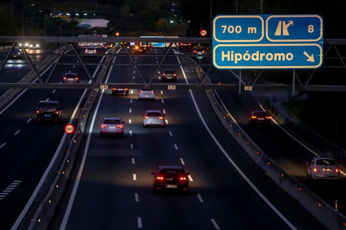 Imatges de l'autovia A-6 després del pont del Pilar. Madrid (Espanyaa), 12 d'octubre del 2020. 