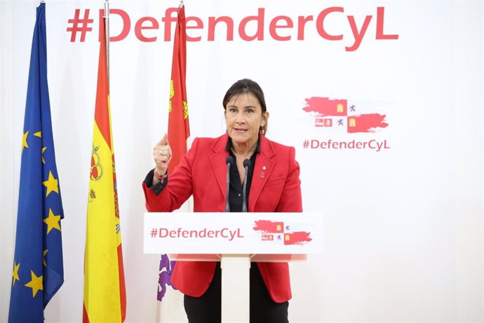 Ana Sánchez comparece en rueda de prensa tras reunirse con la Permanente de Organización del PSOECyL
