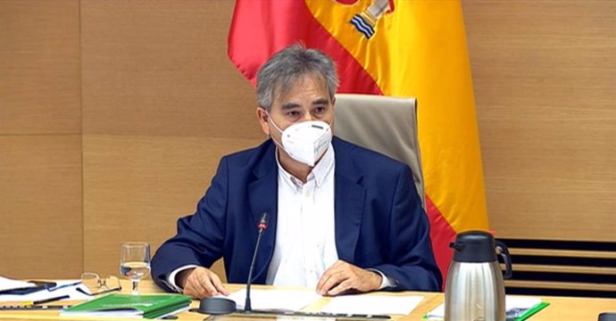 El presidente del Sindicato de Enfermería (Satse), Manuel Cascos, comparece ante la Comisión de Sanidad y Consumo del Congreso para defender la Ley de Seguridad del Paciente. En Madrid (España), a 13 de octubre de 2020.