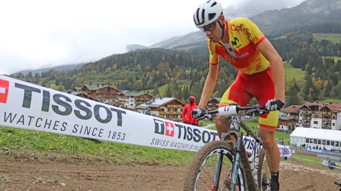 El ciclista de montaña David Valero en el Mundial 2020, disputado en Leogang (Austria)