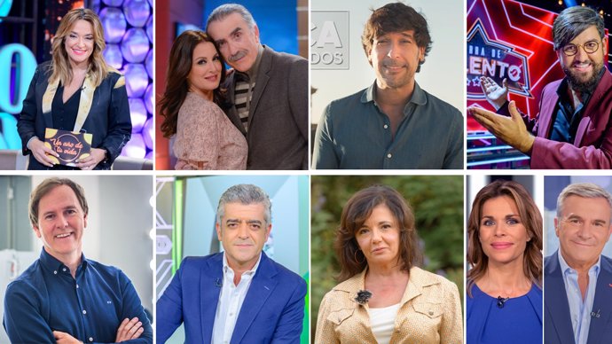 Imagen de diferentes presentadores de Canal Sur, de programas y de informativos.