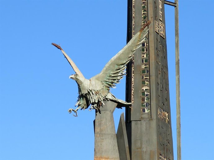 liga del monument franquista de Tortosa, en commemoració a la batalla de l'Ebre. (Arxiu)