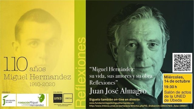 Cartel de una actividad programada por la Fundación Legado Literario Miguel Hernández.