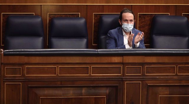 El vicepresident segon del Govern espanyol, Pablo Iglesias, en una sessió de control al Congrés