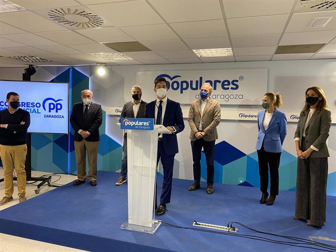 Ramón Celma ha presentado su candidtura en la sede del PP Aragón.