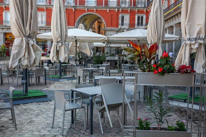 Terrazas en el entorno de la Plaza Mayor de Madrid