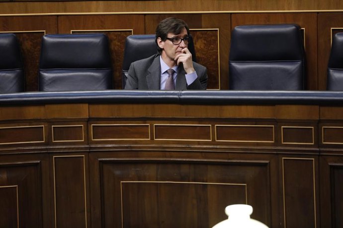 El ministro de Sanidad, Salvador Illa, en el Congreso de los Diputados