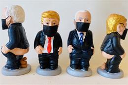 Trump amb mascareta, en un dels nous models de caganer aquest 14 d'octubre del 2020. (Horitzontal)