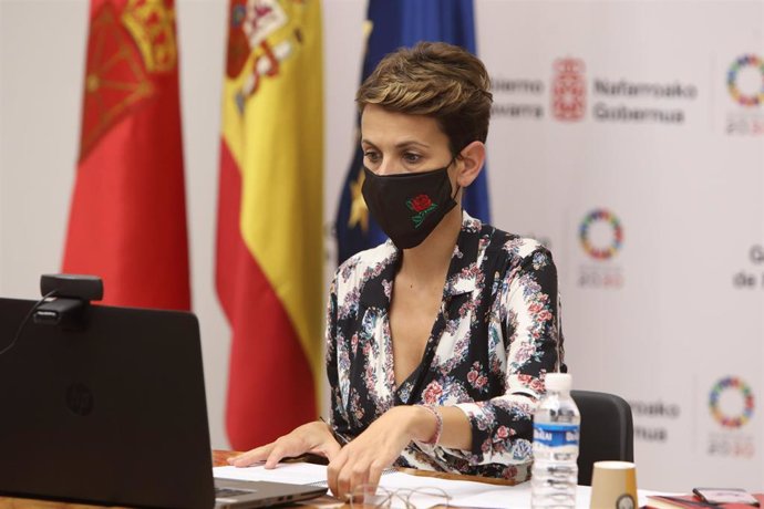 María Chivite interviene en una videoconferencia organizada por el Comité de las Regiones de la UE dentro de la Semana Verde,