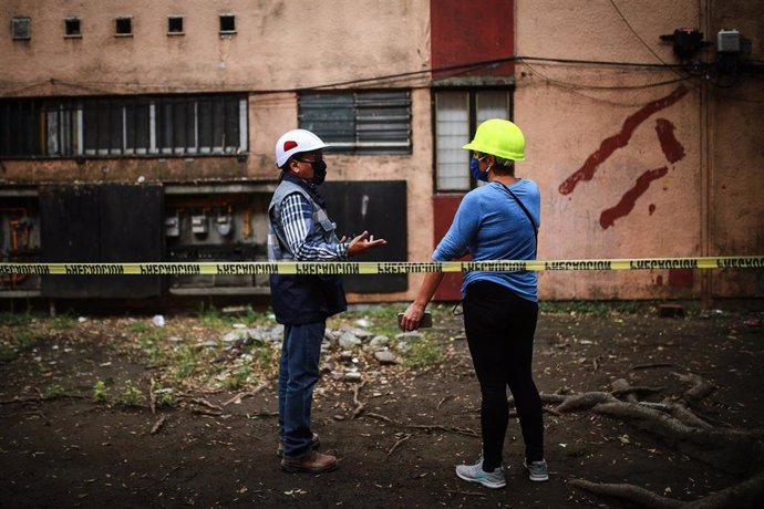 Imagen de archivo de un derrumbamiento tras un terremoto en México